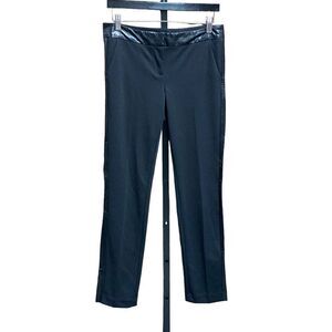 Laundry By Shelli Segal Black Tuxedo Faux Leather Dress Pants Size 6 NEW